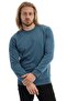 Men's 3 Thread Cotton Regular Fit Basic Crew Neck Blue Sweatshirt