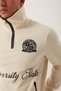 Men's Oversize Winter Stand Collar 3 Thread Pocket Ecru Sweatshirt - 2