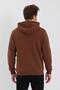 Men's 3 Thread Cotton Fleece Lined Printed Regular Fit Hooded Brown Sweatshirt with Kangaroo Pocket - 5