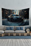 Black Sports Car Pattern Wall Tapestry Wall Cover Tapestry Suede Textured Fabric