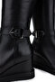 Women's Genuine Leather Black Leather Casual Boots - 5