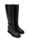 Women's Genuine Leather Black Leather Casual Boots - 2