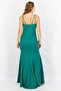 Women Sleeveless Padded Plain Maxi Dress, Green - 2