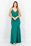 Women Sleeveless Padded Plain Maxi Dress, Green
