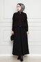 Suit with Tunnel Waist Skirt-Black - 2