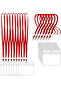 Red Neck Strap Lanyard Metal Clip-On Name Badge Holder and Clear Card Holder - 3