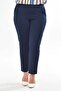Plus Size Navy Blue Skinny Leg Trousers - 4