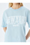 College Printed Crew Neck Short Sleeve Comfortable Fit T-Shirt - 5