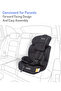 مقعد سيارة Isofix مواجه للأمام آمن مع قماش مقاوم للهب، 9 أشهر فأكثر، أسود - 5