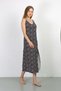 Fashion Line Rope Strap Long Slit Combed Cotton Nightgown 90129 Navy - 3