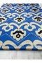 Blue Ikat Pattern Dress Shirt Tivil Satin Fabric Our Product Is Sold in Pieces 1 Piece 1 Meter - 2