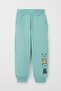 Baby Boy Tracksuit Set with Cute Teddy Bear Pattern and Kangaroo Pocket, 9 Months-3 Years, Water Green - 3