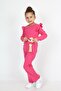 Girl's Top and Bottom Set Long Sleeve Blouse Loose Flared Leg Pants and Teddy Bear Set