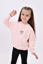 Girls' Relax Fit Crew Neck Drop Shoulder Embroidery Printed Sweatshirt - 2 Thread
