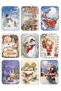 Set of 9 Glitter New Year Postcards New Year Postcard Christmas Snowman Santa Claus Nostalgia - 2