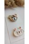 Cute Teddy Bear & Rabbit Model with Bow 2-Piece Hairless Baby Buckle Clip Newborn Buckle Baby Gift - 3