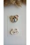 Cute Teddy Bear & Rabbit Model with Bow 2-Piece Hairless Baby Buckle Clip Newborn Buckle Baby Gift - 4