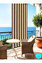 Brown Cream Striped Balcony Curtain with Cornish - Luxury Tailored Tarpaulin