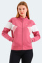 Victory Women's Zippered Stand Collar Pocketed Rose Sweatshirt - 3