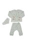 Baby Boy Water Green Elephant Embroidered Bib Waffle Set of 3