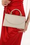 Skin Color Satin Fabric Evening Dress Women's Bag Handheld and Long Strap Use (Chain Strap) - 7