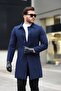 Men's Black Long Comfortable Shirt Collar Spoon Coat - 2