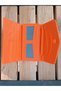 Women's Orange Wallet with Three Compartments Card Holder Detailed Front Snap - 2