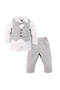 Vest Set Baby Boy Set - Checkered Gray Special Occasion Outfit - 3