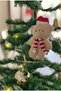 Red scarf and beret new year's gift plush teddy bear keychain/ christmas tree ornament/bag ornament - 2