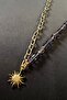 Sun Detailed Purple Stone And Gold Chain Necklace - 2