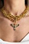 Black Color Phoenix Detailed Spiral Design Chain Necklace - 2