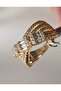 Steel Ring with Stone Cross Model Gold Color Stainless - 3