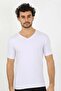Men's Lycra V-Neck White T-shirt 65700 - 5