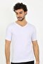 Men's Lycra V-Neck White T-shirt 65700