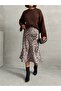Women's Leopard Patterned Satin Skirt - 6