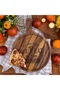 Pizza Presentation and Cutting Board, Made of Iroko Wood, with Wooden Handle, Laser-Engraved Details. Large Size: 47cm - 5
