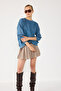 Crew Neck Basic Acid Washable Sweatshirt - 3