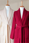 6 Piece Striped Bathrobe Set 100% Cotton Certified, Şalyaka Burgundy - Beige Color Bathrobe Set - 6