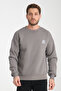 Crew Neck Embroidered Oversize Raster Basic Men's Sweatshirt - 4