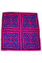 وشاح فوشيا من الساتان بنقشة زهور - 90x90