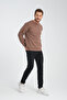 Crew Neck Oversize Ribbed Basic Men's Sweatshirt - 2