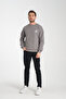 Crew Neck Embroidered Oversize Raster Basic Men's Sweatshirt - 3