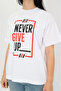 NEVER GIVE UP BASKILI BEYAZ OVERSIZE - 3