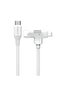 كابل Flow Duo 2 في 1 USB-C إلى USB-C وLightning Braided بطول 1.5 متر - أبيض - 2