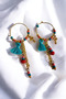 Ethnic Bohemian Tassel Key Bead Earrings - 2