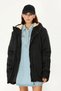 Winter Hooded Coat - Women's, Windproof and Furry Black Parka - 4