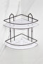 Economical Stainless Black Shampoo Holder with Crystal Shelf Adhesive Bathroom Corner Shower Shelf - 5