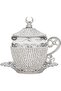 Coffee Set Cup Turkish Coffee Cup Espresso Cup Saucer Crystal Set of 2 with Stones - 3