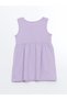 Lilac Crew Neck Floral Girl's Dress - 2