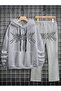 Lines Printed Unisex Oversize Tracksuit Set - 2